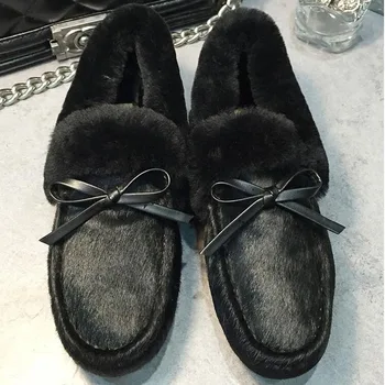 

New Style 2019 Best Genuine Leather Woman Snow Boots 100% Natural Fur Snow Boots Warm Wool Women's Winter Boots Horse hair