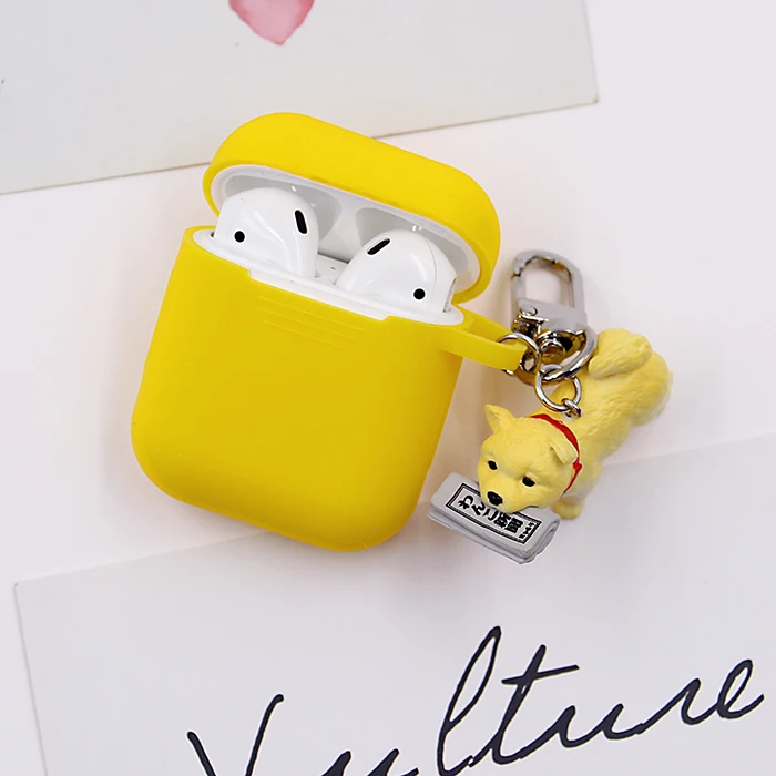 A9 For Airpods Case Rabbit beer fruit Bluetooth Wireless Protective Cover For AirPods Silicone Charging Box Case beautiful Keychain - Цвет: A9