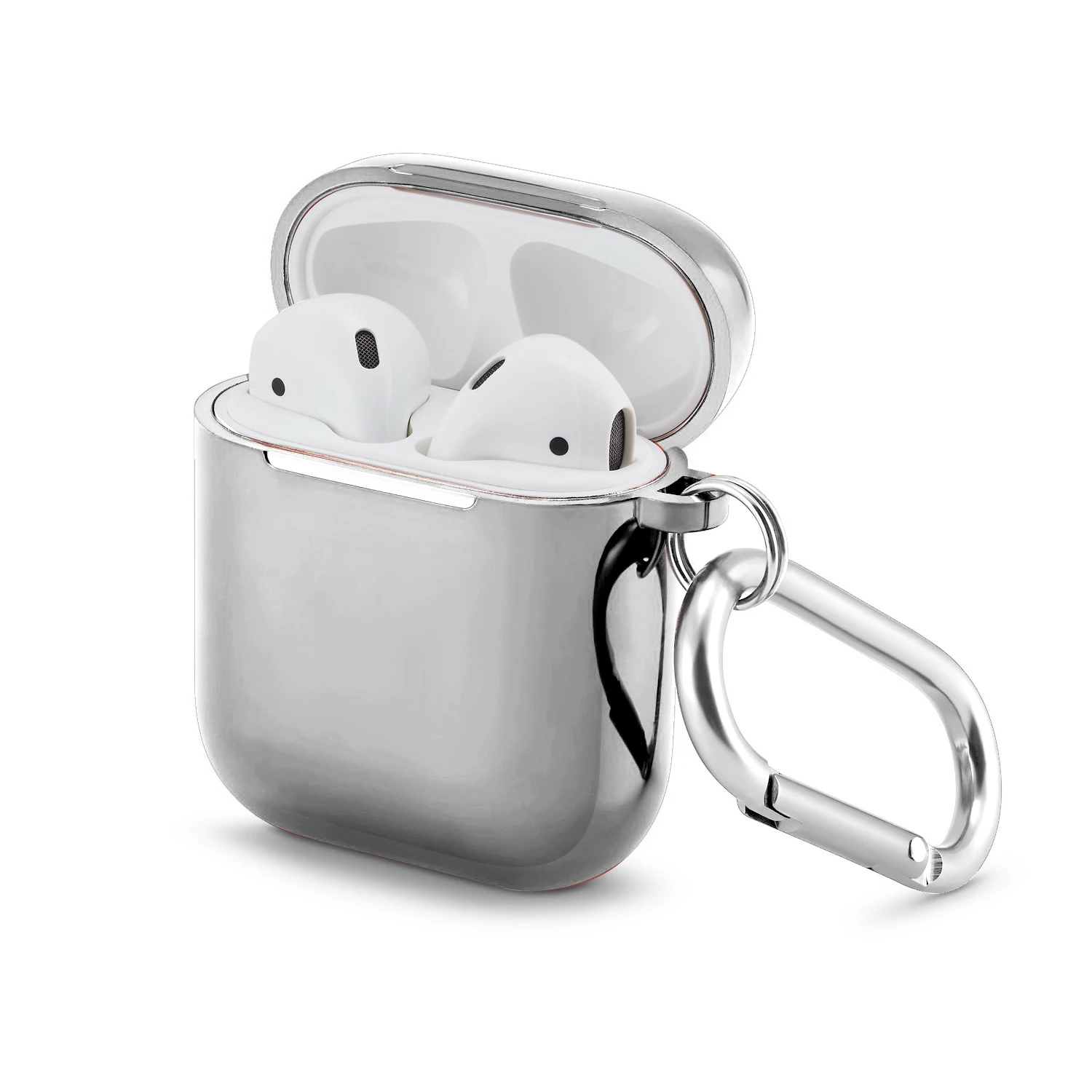 Новые ТПУ гальванические беспроводные Bluetooth гарнитуры Чехлы для Apple Airpods 1/2 защитный чехол зарядная коробка противоударный чехол - Цвет: Silver