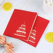 3D ручной работы всплывающие лазерная резка винтажные приглашения на заказ с конвертом открытка с днем рождения поздравительные подарочные открытки пустая бумага