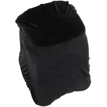 

Stretch Fox Velvet Fabric Dining Room Wedding Kitchen Home Short Chair Seat Covers, Black