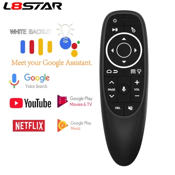 

L8star G10 G10S Pro Voice Remote Control 2.4G Wireless Backlit Air Mouse Gyroscope IR Learning for Android tv box HK1 H96 Max