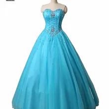 В синие тюлевые пышные платья бальное платье украшенное бусами милые 16 Платья вечерние платья для выпускного вечера Vestido De 15 Anos BM59