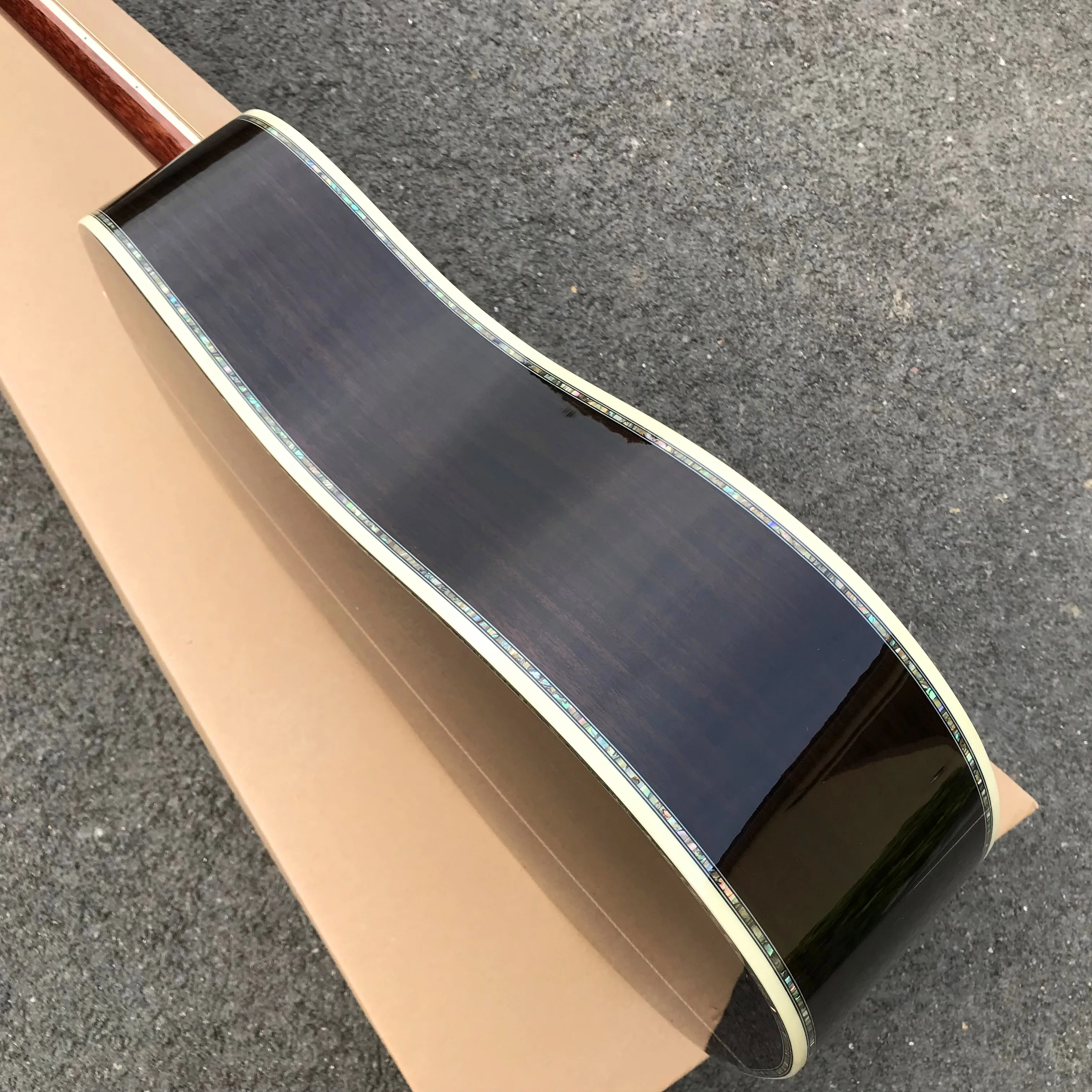 41 &quotтвердая ель Топ D стиль Акустическая гитара Заводская настоящая abalone Ebony гриф