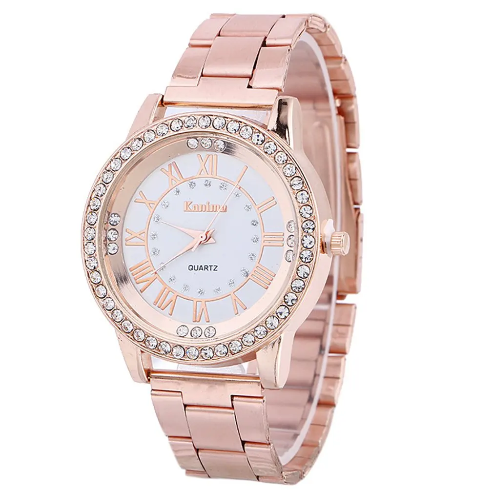 

Small Round Dial Women Quartz Wrist Watch Hand Chain List Korean Version Classic Business Rose Gold Silver Gold Steel Strap