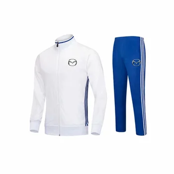 

High Quality Comfortable Tracksuit Men Autumn Winter Zipper Mazda Car LOGO Personality Fast delivery Two Piece Fashion Set