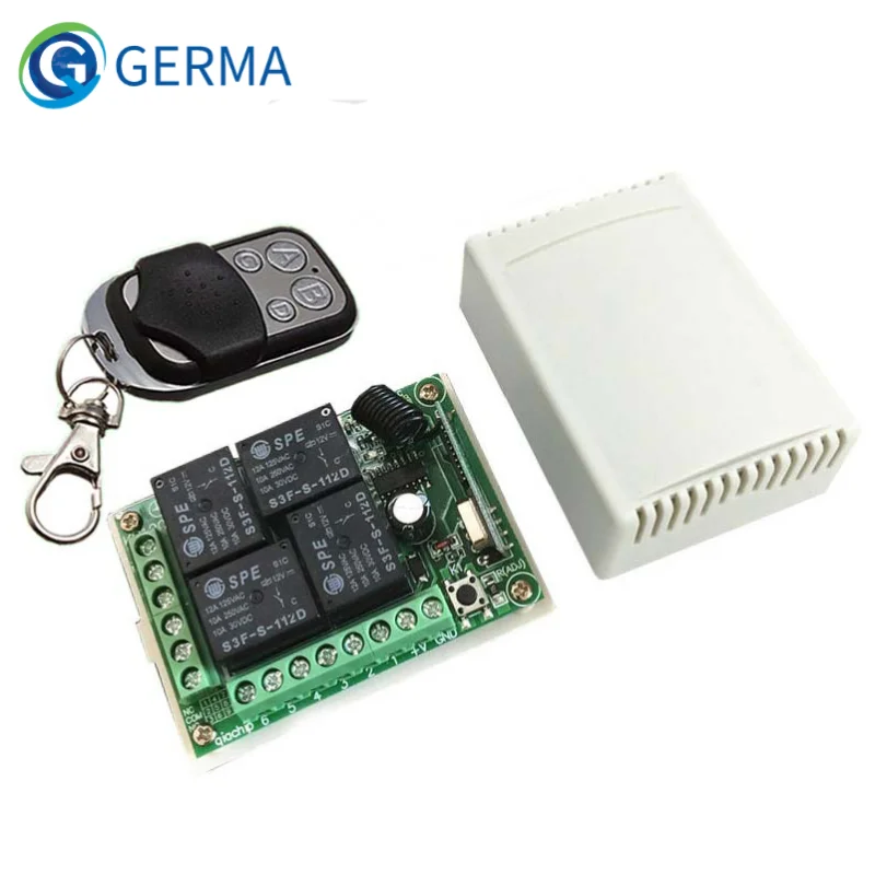 GERMA 433 Mhz universel sans fil télécommande commutateur DC12V 4CH relais récepteur Module + 4 CH RF télécommande 433 Mhz émetteur bricolage | AliExpress
