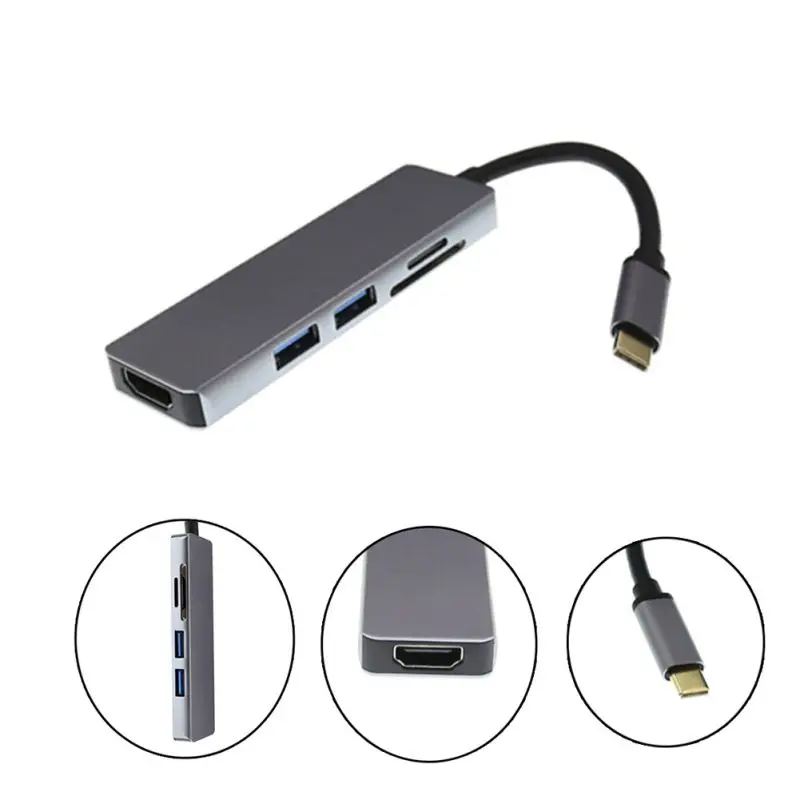 Кард-ридер тип-c к HDMI UHD тонкий USB-C микро/безопасные цифровые карты памяти адаптер концентратор кабель