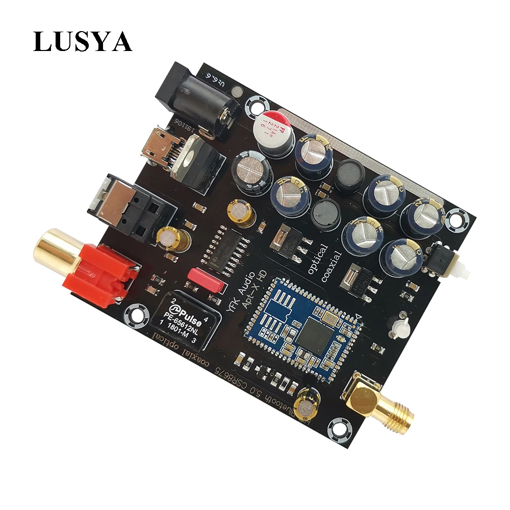 

Lusya CSR8675 Bluetooth 5.0 wireless Receivers APTX HD digital optical coaxial output for DAC decoding T1168