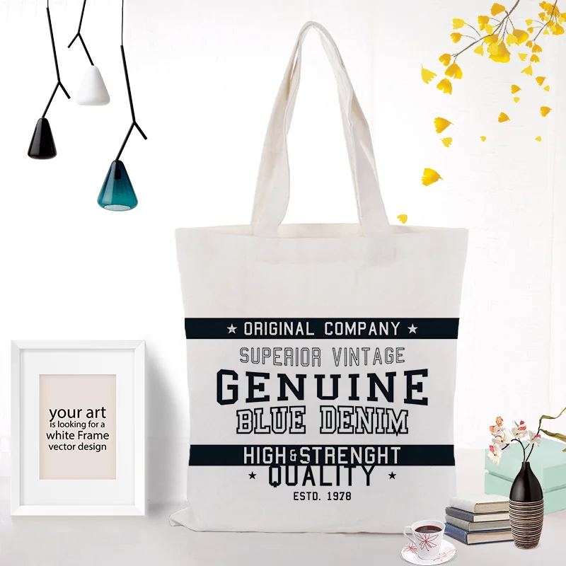 Текстовый Тип Холщовая Сумка на заказ Печать сумка для покупок с логотипом текст DIY ежедневное использование экологическая многоразовая утилизация