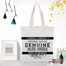 Текстовый Тип Холщовая Сумка на заказ Печать сумка для покупок с логотипом текст DIY ежедневное использование экологическая многоразовая утилизация