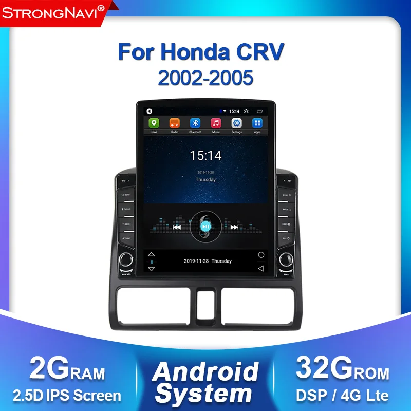 Tesla 2din Android 4G lte автомобильный мультимедийный плеер для Honda CRV CR-V 32002-2005 GPS навигация