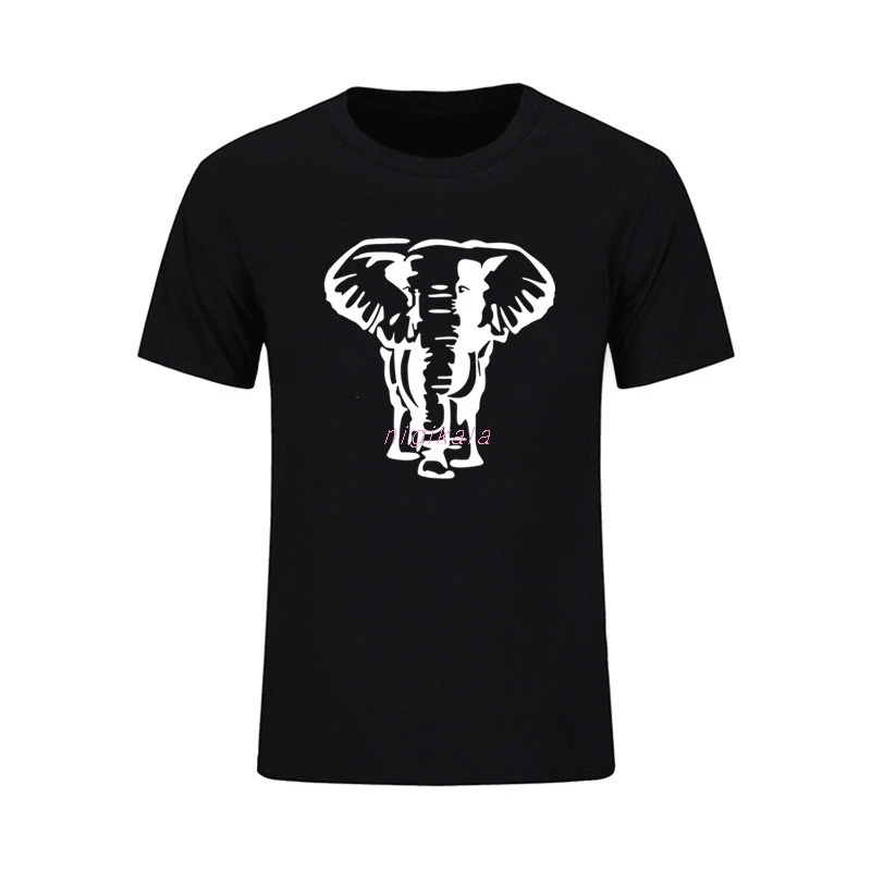 Printed T-Shirt Men'S Tee Summer  Cotton elephant T-shirt Short Sleeve Tops and Tees Fashion Male Clothing