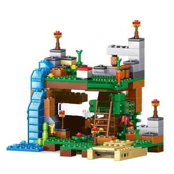 

4IN1 The Waterfall Building Blocks Toys For Children With Diamond Steve Alex Action Figures Compatible Bricks Set