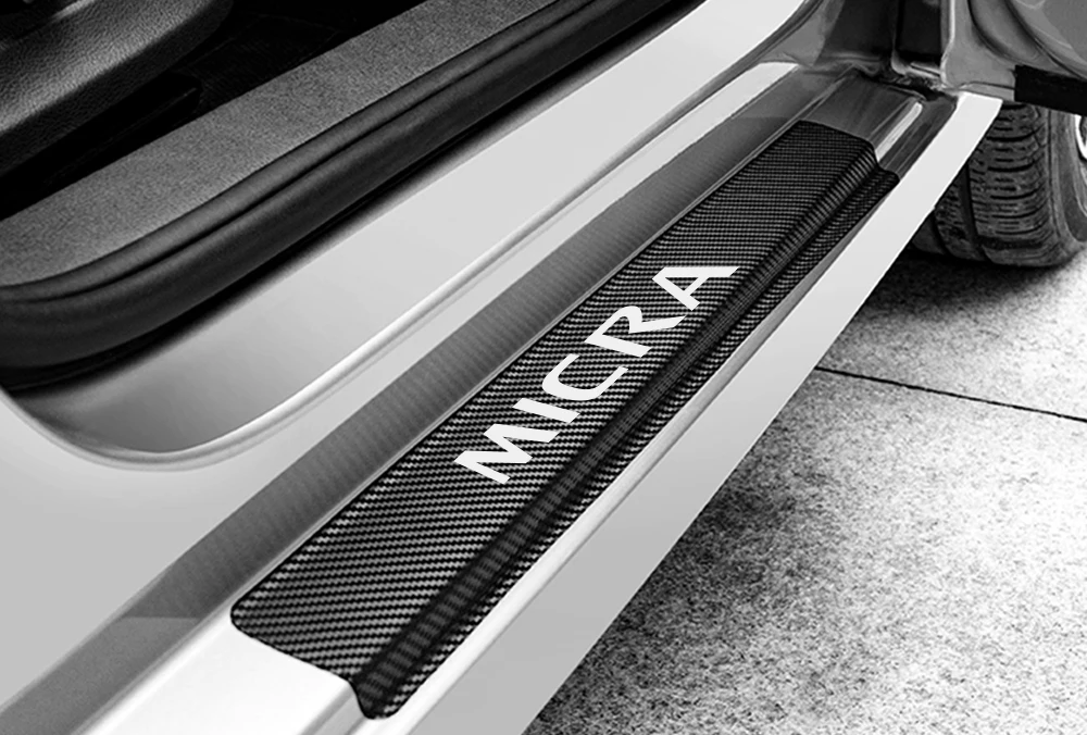 Для Nissan Tiida Pulsar Altima Rogue Sylphy Qashqai X-Trail Leaf Micra Sentra Patrol Maxima Murano 4 шт. наклейки на пороги автомобиля