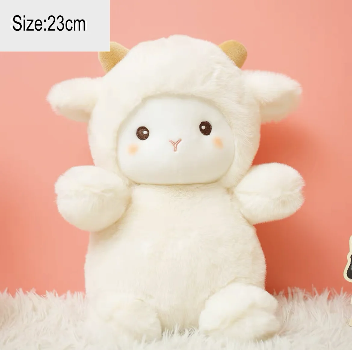 thumbnail image 1 of Fluffy Hair Super soft Elephant Lamb Cuddly Plushies Doll Stuffed Animals Long Plush Brown Bear Chick Baby Appease Doll toys Kid, 1 of 5