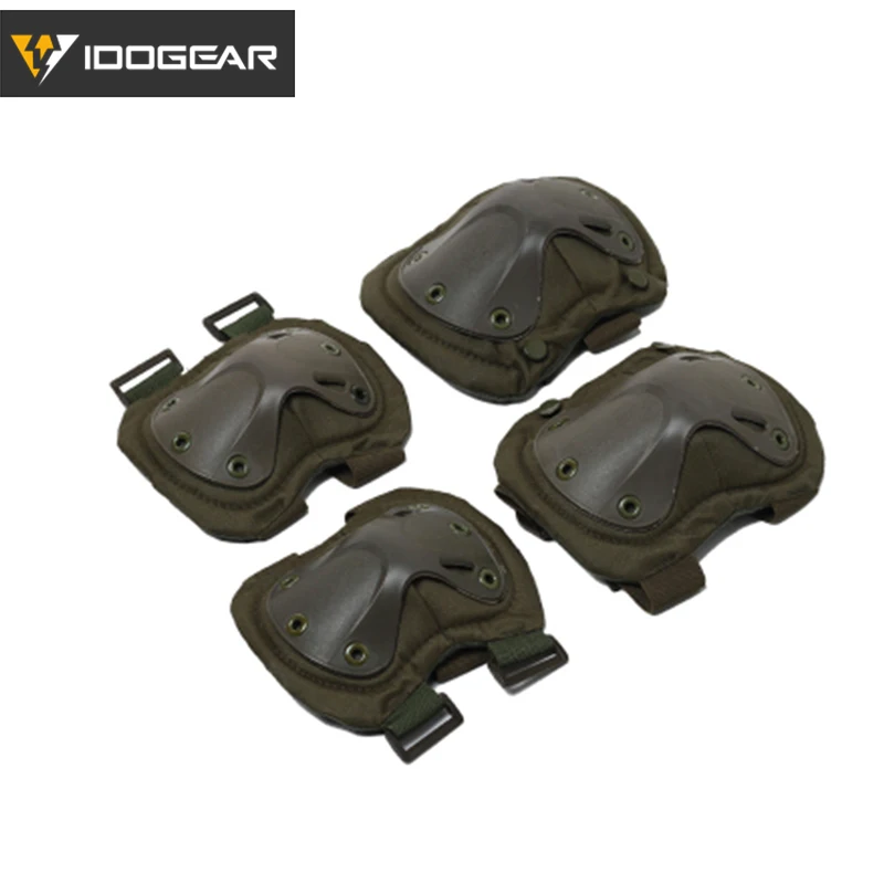 IDOGEAR Tactical Knee Pads & Elbow Pads Set Knee Protector Airsoft Hunting Gear 