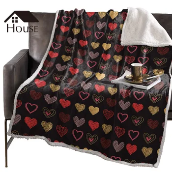 

BIGHOUSES Throw Blanket Valentine'S Day Love Heart Sweet Romance Fleece Blankets Winter Blanket Personalized Blankets Bedclothes