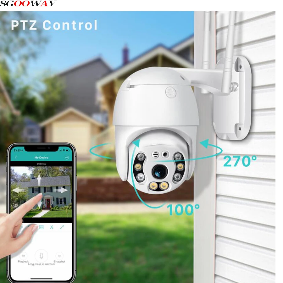 Купольная камера видеонаблюдения sgoway 1080P 2 МП Wi Fi беспроводная цветная в ночное