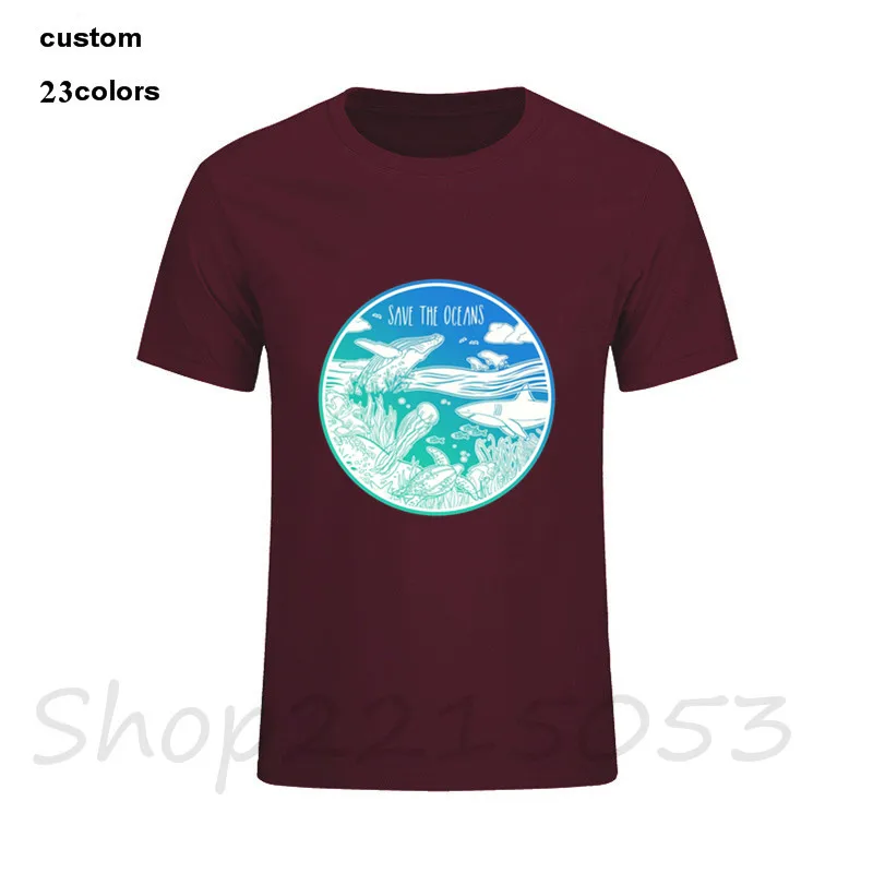 

2019 Short Sleeve T ShirtS Save our oceans sharks whales turtles sealife TShirt Plus Size Men O Neck sharks turtles Tee T-Shirts