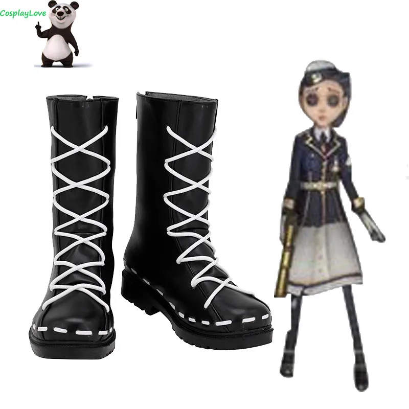 

Косплэй любовь личность V по Марты Behamfil темно-синего или черного цвета, Косплэй; Кожаные ботинки с высоким голенищем на заказ ручной работы