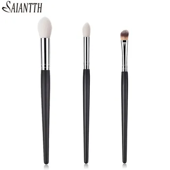 

Saiantth Single Wood Makeup Brush professional eyes Make up Tool flame concealer EyeShadow Brush Black Silver cosmetic maquiagem