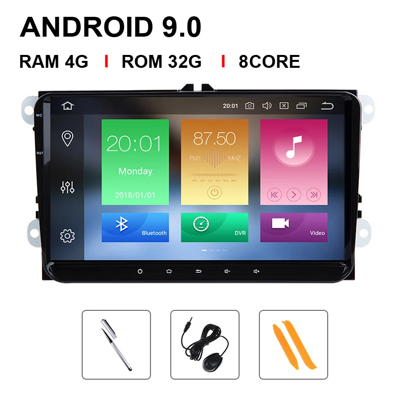 8 Core 32ROM 2 Din Android 9 Автомобильный мультимедийный gps навигатор для Amarok волксаген VW Passat B6 golf 56 Skoda Octavia 2 Superb 2 Seat Leon радио - Цвет: 8 Core 32ROM