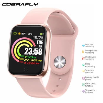 

Cobrafly Women Smart Watch Fitness Tracker IP67 Waterproof Heart Rate Blood Pressure Monitor PK B57 Q9 for Xiaomi Apple Phone