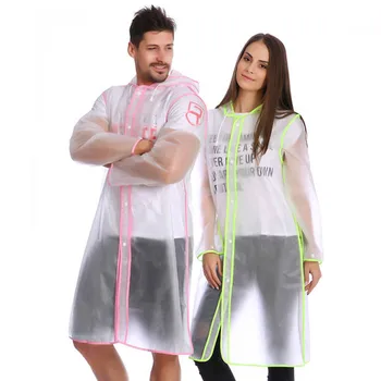 

1 PC Man Woman Rain Gear Wrapping Edge EVA Raincoat Portable Transparent Adult Outdoor Accessories Waterproof Rainwear