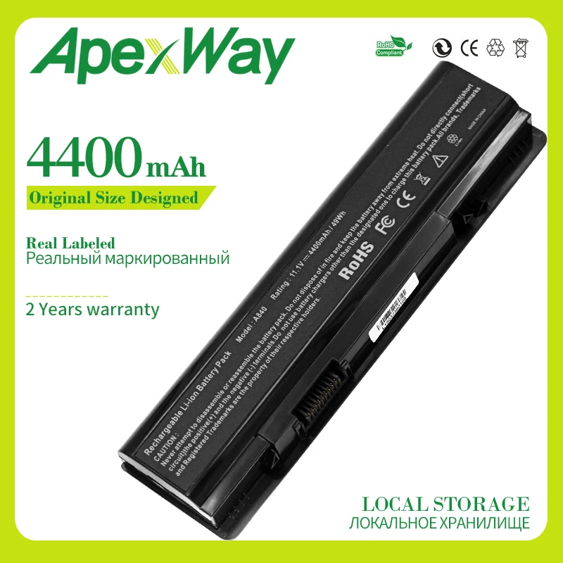 Аккумуляторная батарея Apexway 6 для Dell Inspiron 1410 Vostro 1014 1014n 1015 1015n 1088 1088n A840 A860 G069H R988H F286H