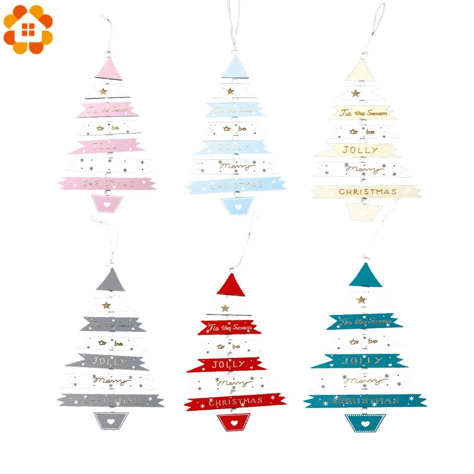 

1PC Merry Christmas Letter Pendants Ornaments Wooden Christmas Party Door/Wall Xmas Tree Hanging Ornament Wood Crafts Decoration