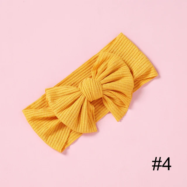 1pcs Solid Color Bowknot Baby Headband Elastic Turban Hairband Baby Girl Headbands Hair bands for Baby Girls Hair accessories 4