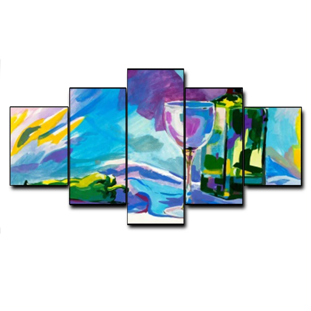 Canvas Art Oil Painting Wine glasses and bottles Abstract Art Poster Picture Wall Decor Modern Home Decoration For Living room Canvas Art Oil Painting Wine glasses and bottles Abstract Art Poster Picture Wall Decor Modern Home Decoration For Living room