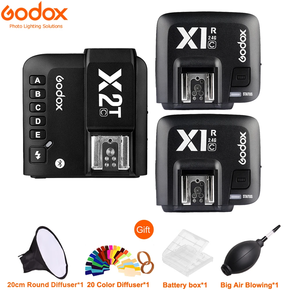 Kit 2 Godox X2 X2T-C X2T-N X2T-S фотокамер Speedlite HSS 2,4G беспроводной скоростной Беспроводная вспышка триггера с X1R-C/N/S ресивер для Canon Nikon sony - Цвет: Kit 2