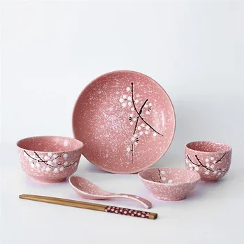 

Japanese Style Ceramic Tableware Set Household Cutlery Creative Ceramic Dinnerware dining table dish set dinner set eco friendly