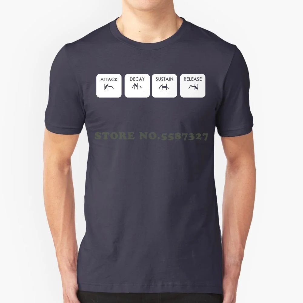 Maglietta Adsr 100% Cotone Sintetizzatore Moog Roland Music Producer Abeton T Shirt Stampa Divertente