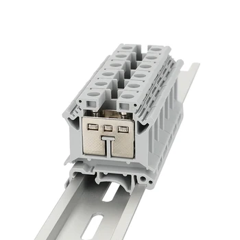

Din Rail Terminal Blocks 10Pcs UK-25 Universal Class Connector Screw Connection Terminal Blocks UK25 Wire Conductor
