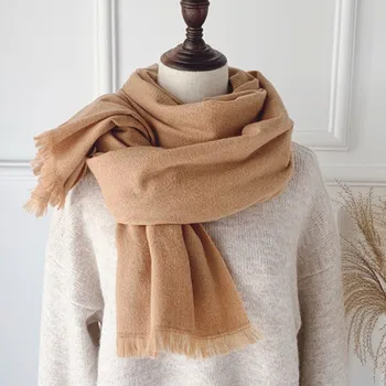

Women's solid color scarf youth multi-function dual-use long shawl