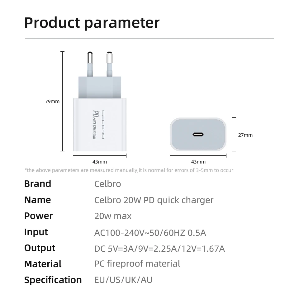 wallcharger 20W USB C Fast Charger Adapter For Iphone 13 12 PD Lightning Cable Wall Charger  Usb Type C Quick Charger For Samsung S21 Xiaomi 65 watt car charger