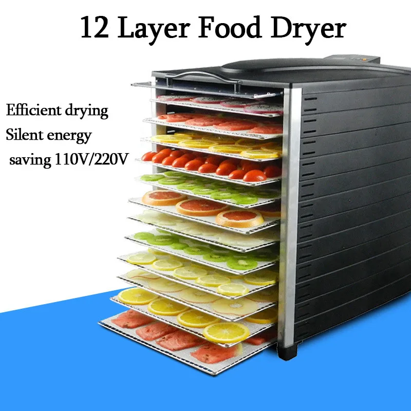 EB-1808 Food Fruit and Vegetable Dryer Food Fast Dehydration 12 Layer Mute Power Saving 110V/220V Fruit Dryer