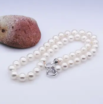 

Single genuine 8-9mm wthie Freshwater cultured natural AAA Pearl necklace 18"