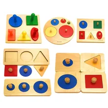 Деревянные геометрические формы, соответствующие головоломки, сортировка математики Монтессори, дошкольное обучение, развивающие игры, игрушки для математики, Детский Рождественский подарок для детей 1-3 лет, Обучающие игрушки из натурального дерева