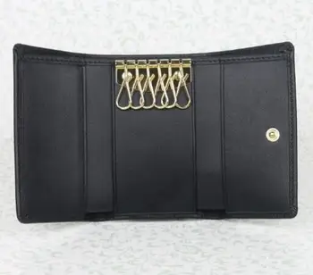 

woxk New real leather fashion wallet keys wallet 6 buckle with boxes free shipping
