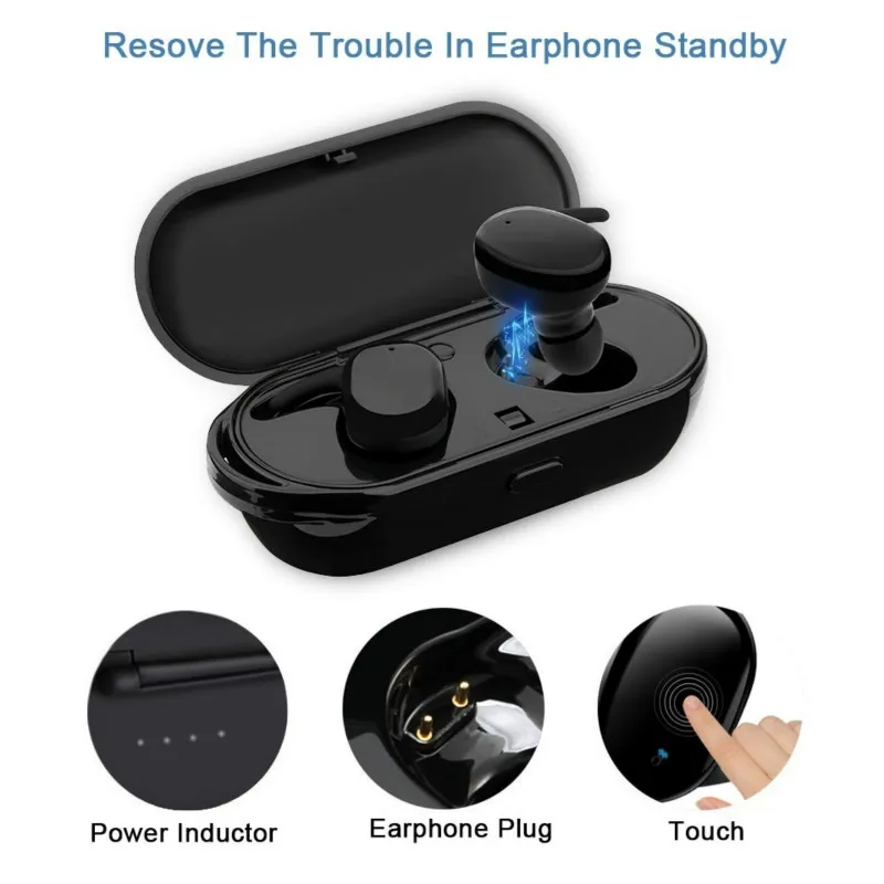 Y30 TWS 5 0 Wireless Bluetooth Earphone In ear Sport Earpiece Portable with Charging Box 4D Stereo Sound For iphone and Android