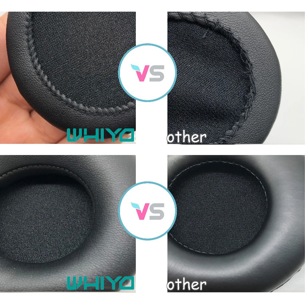Almofadas de Ouvido Couro do Plutônio Substituição para Todos os Fones de Ouvido Par de Preto Whiyo Branco Universal Earpads Earmuff Almofada Redondos Tamanho 1 & - Image 6