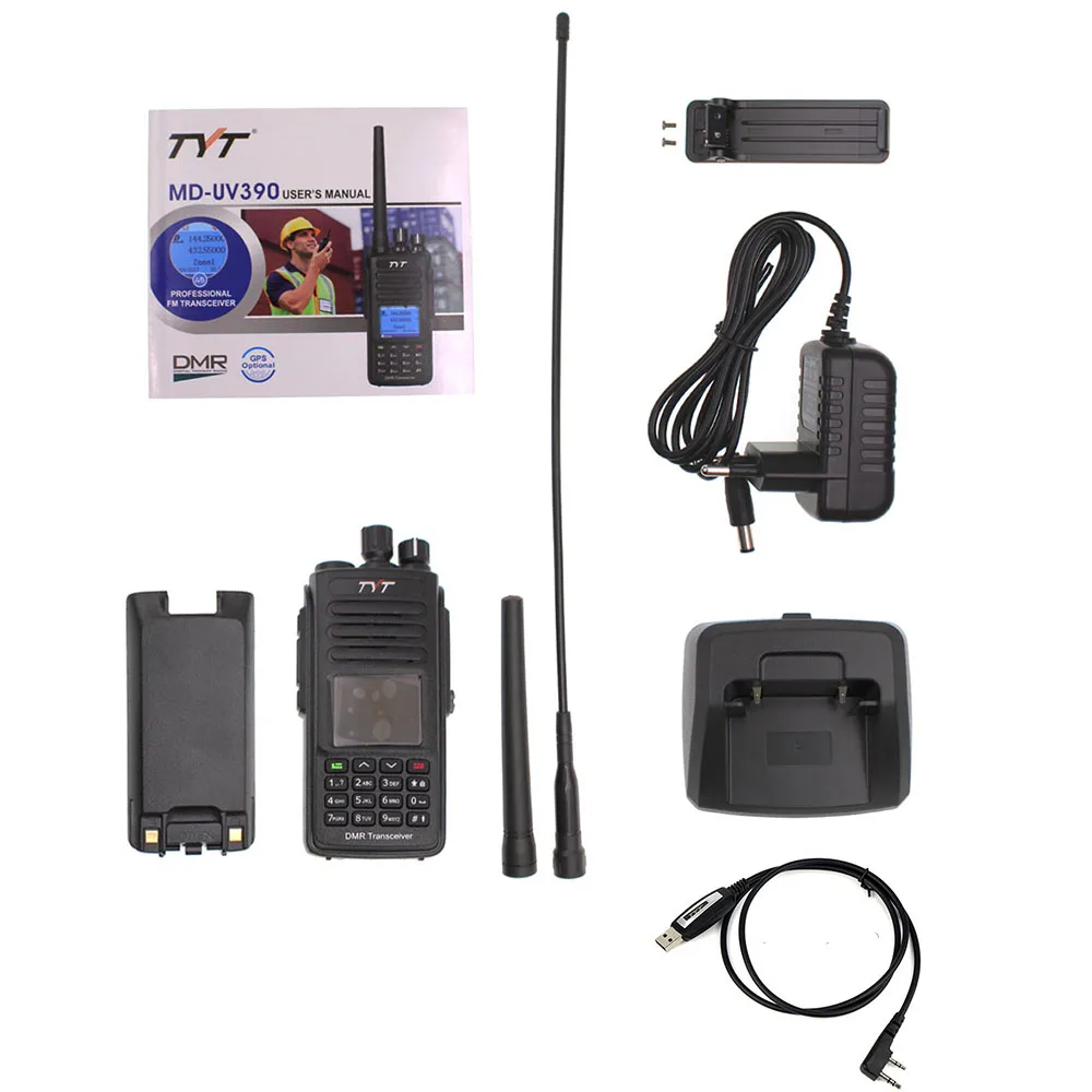 IP67 водонепроницаемая рация TYT MD-UV390 gps Двухдиапазонная радио Цифровая DMR двухсторонняя рация MDUV390 Dual Time slot трансивер