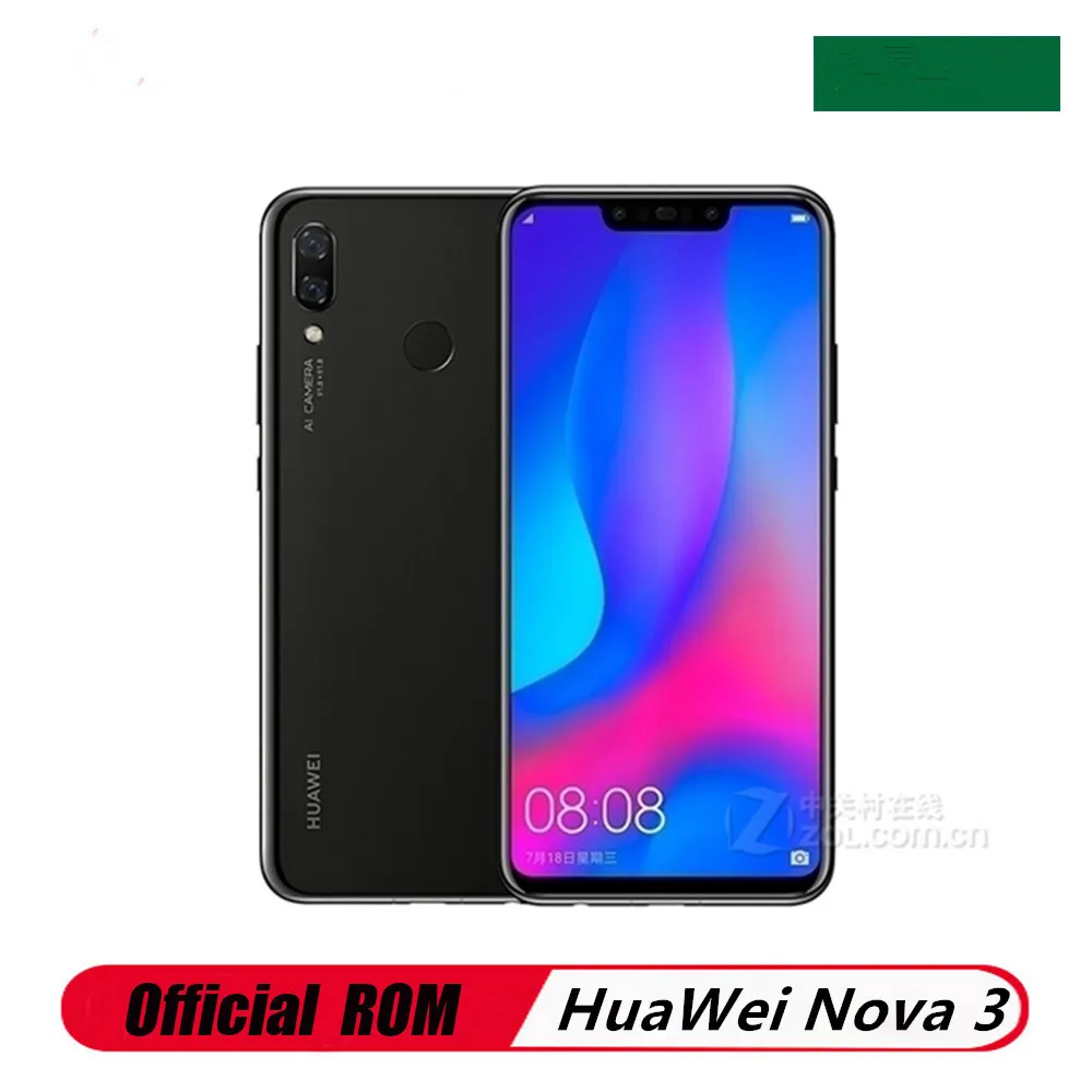 Оригинальный HuaWei NOVA 3 4G LTE мобильный телефон Kirin 970 6 дюйма 2340X1060 ГБ ОЗУ 128 Гб ПЗУ