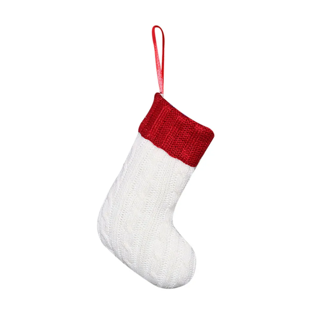 1 шт., рождественские чулки подарочные носки Рождественский милый мешок для подарков для детей, украшение в виде рождественской елки, шерстяные вязаные носки Лидер продаж, A30910