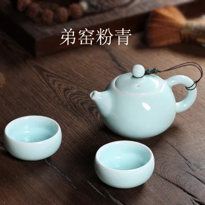 Celadon чайник один горшок две чашки японский кунг-фу чайная церемония набор китайский ручной работы Пуэр Улун керамический чайник - Цвет: 6