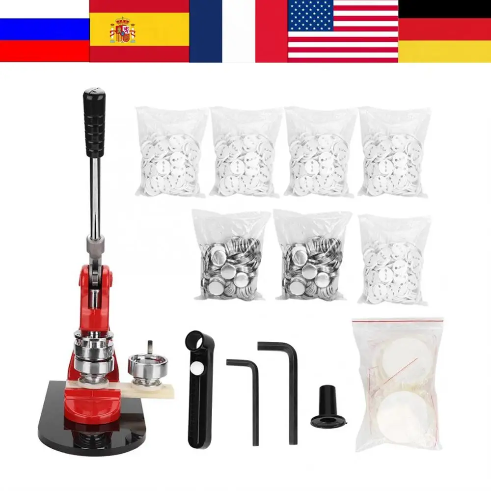 Circle Cutter Button Maker Machine Badge Making Pins Punch Press Aluminum Frame